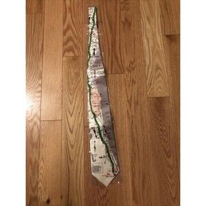 Men's Silk Neck Tie I-95 Silk Florida Georgia Theme AAA New